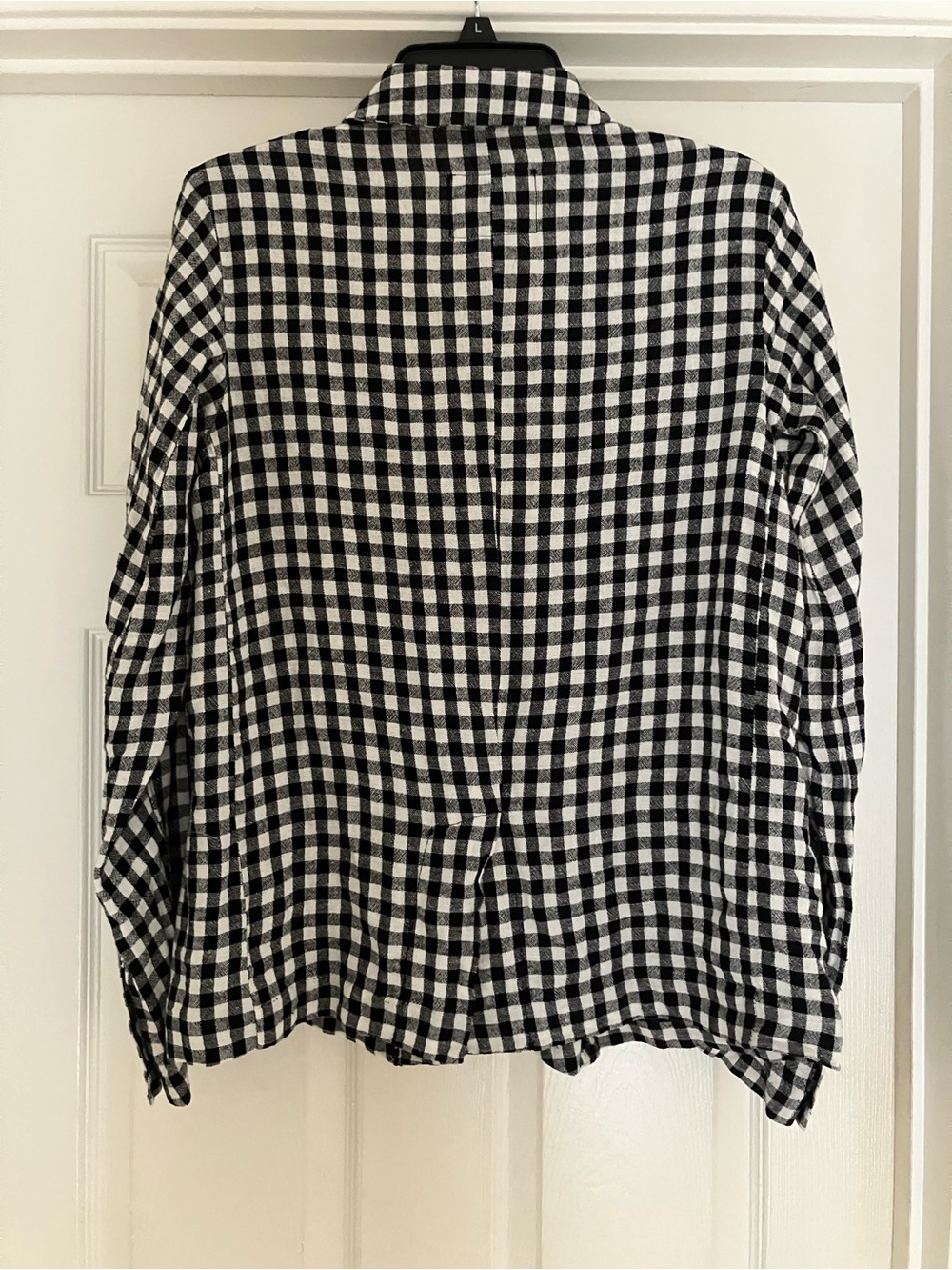 SANCTUARY Black and White Checkered Linen Blend Blazer Jacket Large L NEW NWT - Picture 9 of 13